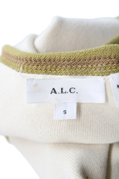 A.L.C. Womens Ringer Tank Beige Cotton Blend Sleeveless Size S