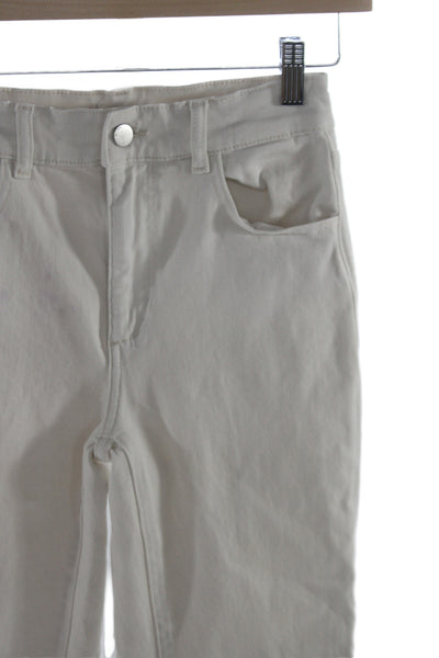 DL1961 Women Ankle Cropped Jeans Beige High Rise Button Size 24