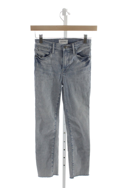 Frame Womens Gray Cropped Skinny High Rise Jeans Size 24