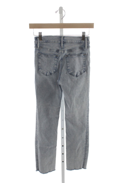 Frame Womens Gray Cropped Skinny High Rise Jeans Size 24