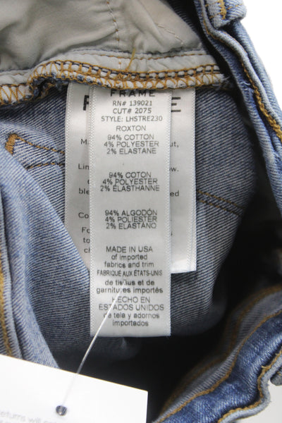 Frame Denim Women Straight Cropped Blue Jeans High Rise Button Fly Size 23