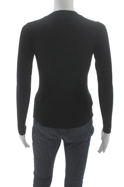 Neiman Marcus Women Cardigan Black Cashmere Crew Neck Button Long Sleeve Size XS