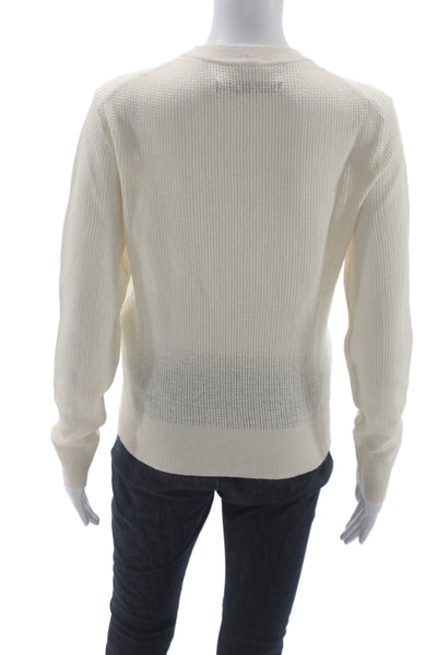 Enza Costa Unisex Pullover Sweater Beige Crew Neck Long Sleeve Size S