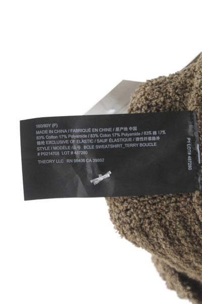 Theory Unisex Pullover Sweaters Brown Crew Neck Long Sleeve Size 0P