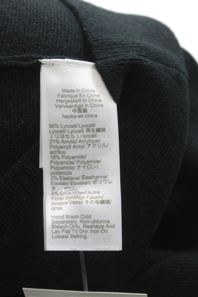 J Crew Women Cardigan Black Crew Neck Button Long Sleeve Size XS