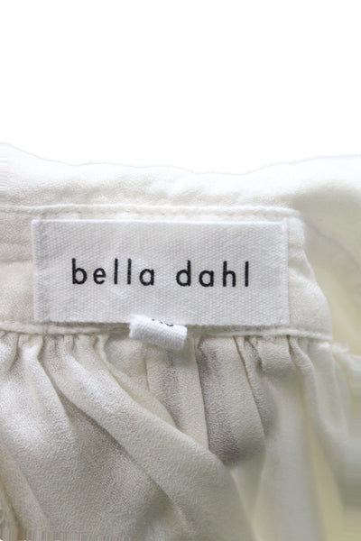 Bella Dahl Women White Collared Long Sleeve Button Up Basic Blouse Size XS