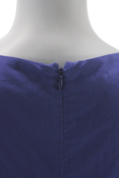 Roberta Freymann Women Shift Dress Blue 3/4 Sleeve Knee Length Size M