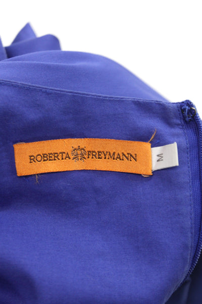 Roberta Freymann Women Shift Dress Blue 3/4 Sleeve Knee Length Size M