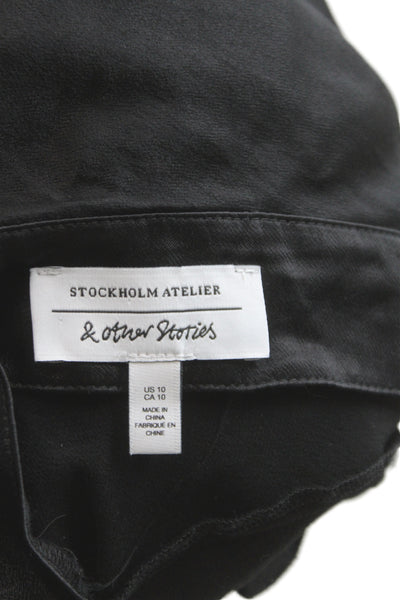 & Other Stories Women A-Line Maxi Skirt Black Viscose Size 10