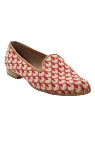 Zalo Womens Printed Slide On Loafers Beige Red Size 8.5 Medium