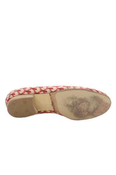 Zalo Womens Printed Slide On Loafers Beige Red Size 8.5 Medium
