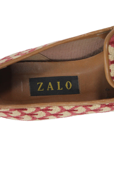 Zalo Womens Printed Slide On Loafers Beige Red Size 8.5 Medium