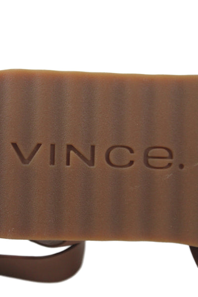 Vince Womens Leather Ankle Strap Thong Slingbacks Sandals Brown Size 7 Medium