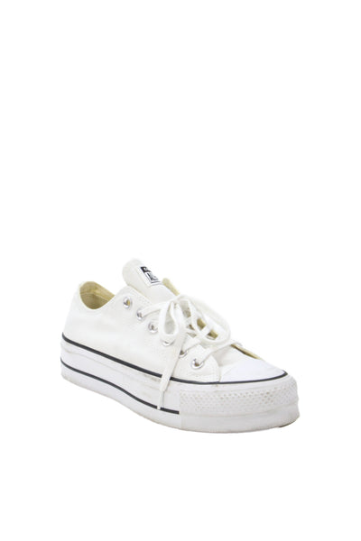 Converse Womens Lace Up Platform All Star Sneakers White Size 7