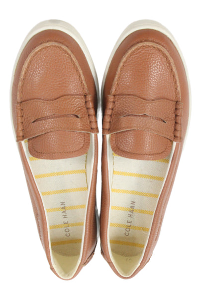 Cole Haan Womens Leather Slide On Casual Loafers Brown Size 7.5 B