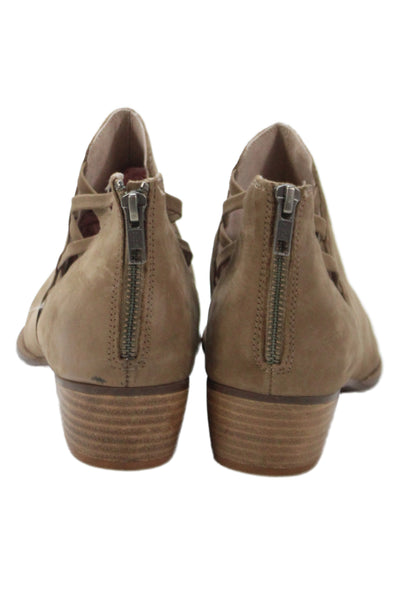 Seychelles Womens Leather Cut Out Sides Ankle Boots Brown Size 9