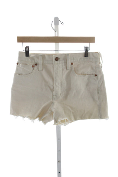 Madewell Unisex Beige Button Shorts Cotton Stretch Beach Size 27