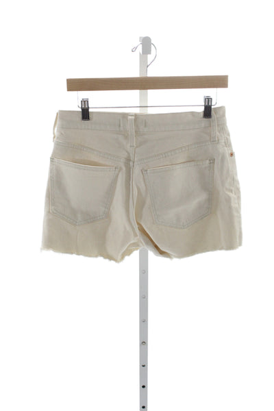 Madewell Unisex Beige Button Shorts Cotton Stretch Beach Size 27