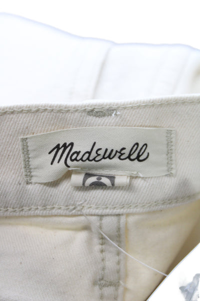 Madewell Unisex Beige Button Shorts Cotton Stretch Beach Size 27