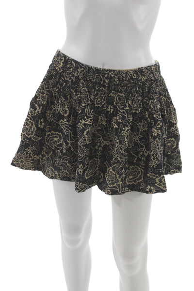 Isabel Marant Etoile Unisex Black Floral Cotton Shorts Size 40