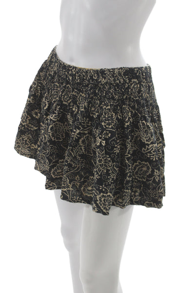 Isabel Marant Etoile Unisex Black Floral Cotton Shorts Size 40