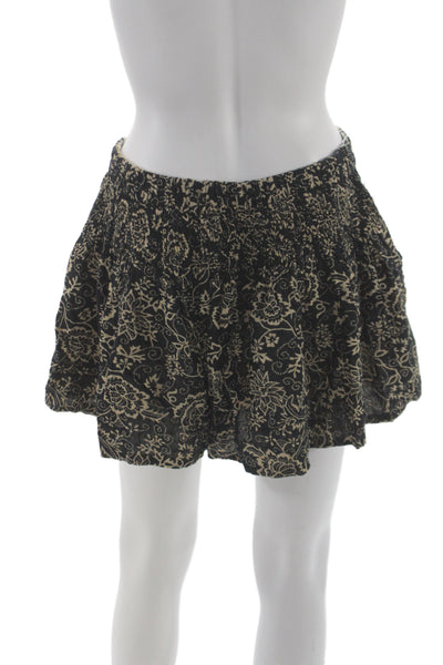 Isabel Marant Etoile Unisex Black Floral Cotton Shorts Size 40