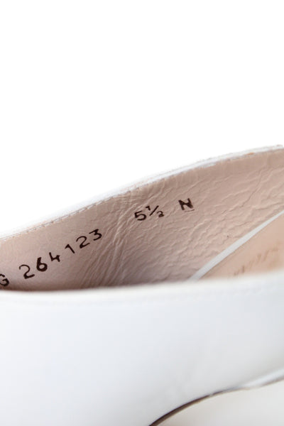 Stuart Weitzman Womens Leather Slip On Mules White Size 5.5N