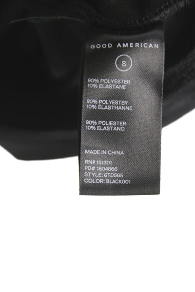 Good American Womens Basic Black Crew Neck Short Sleeve T-Shirt Size S