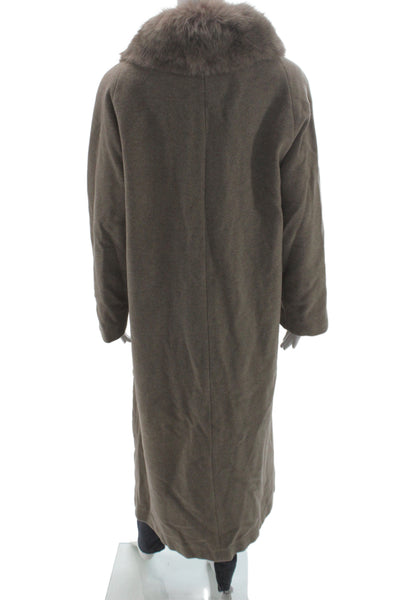 Forecaster Womens Brown Lambswool Overcoat Collared Long Sleeve Size 10