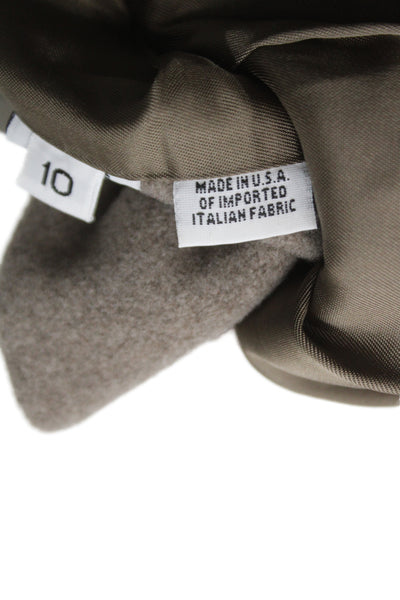 Forecaster Womens Brown Lambswool Overcoat Collared Long Sleeve Size 10