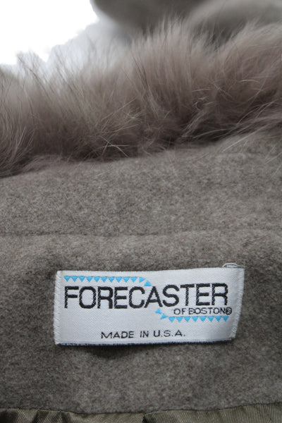 Forecaster Womens Brown Lambswool Overcoat Collared Long Sleeve Size 10