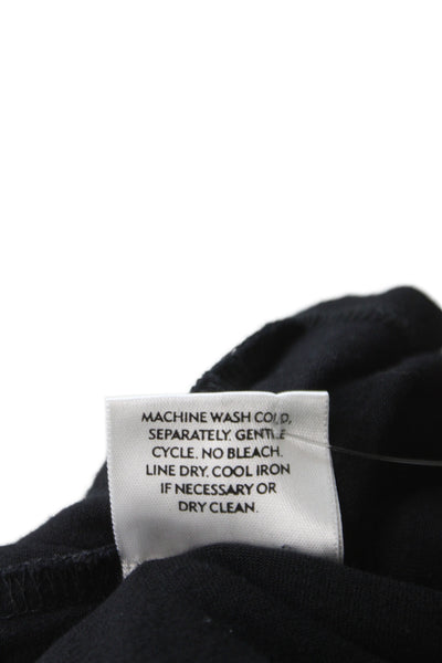 Eileen Fisher Women Shift Dress Black Short-Sleeve Cotton Knee Length Size M