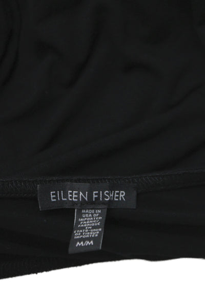 Eileen Fisher Women Shift T Shirt Dress Black Short Sleeve Knee Length Size M