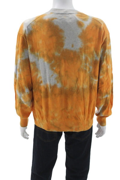 Kenzo Unisex Pullover Sweatshirt Orange 100% Cotton Crew Neck Graphic Size S