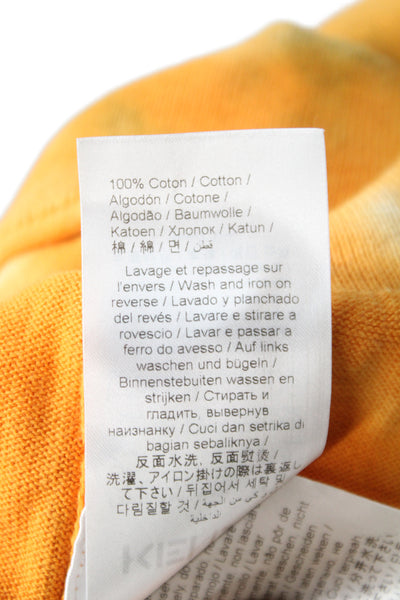 Kenzo Unisex Pullover Sweatshirt Orange 100% Cotton Crew Neck Graphic Size S
