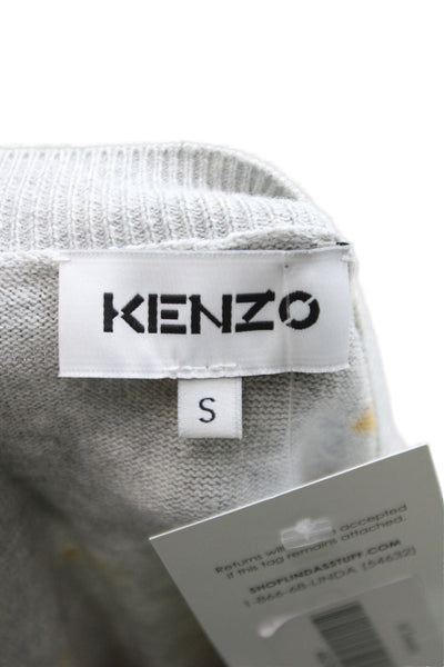 Kenzo Unisex Pullover Sweatshirt Orange 100% Cotton Crew Neck Graphic Size S