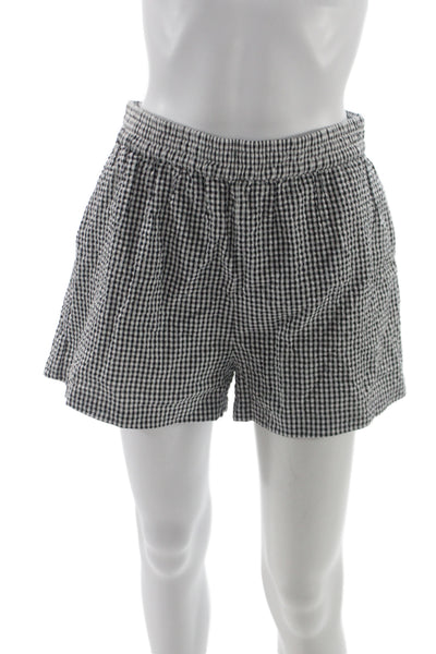 Joes Unisex Black Checked Shorts 78% Cotton 22% Rayon Size S