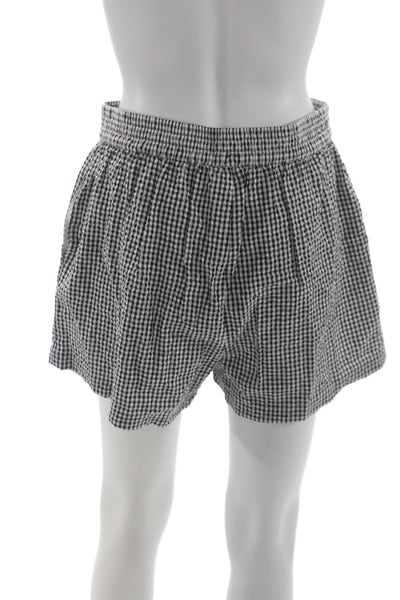 Joes Unisex Black Checked Shorts 78% Cotton 22% Rayon Size S