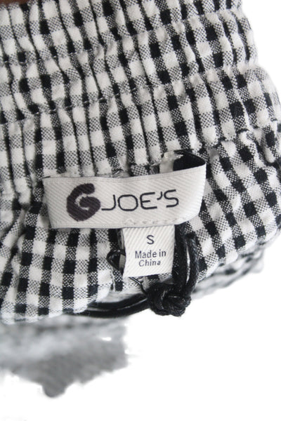 Joes Unisex Black Checked Shorts 78% Cotton 22% Rayon Size S
