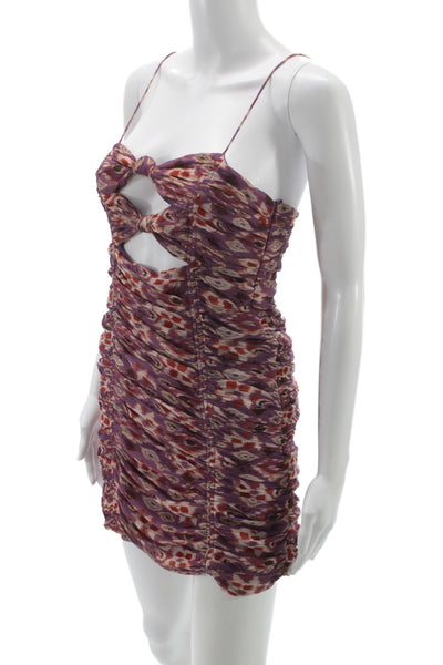 Zara Women Bodycon Mini Dress Purple Knee Length Zip 100% Polyester Size XS