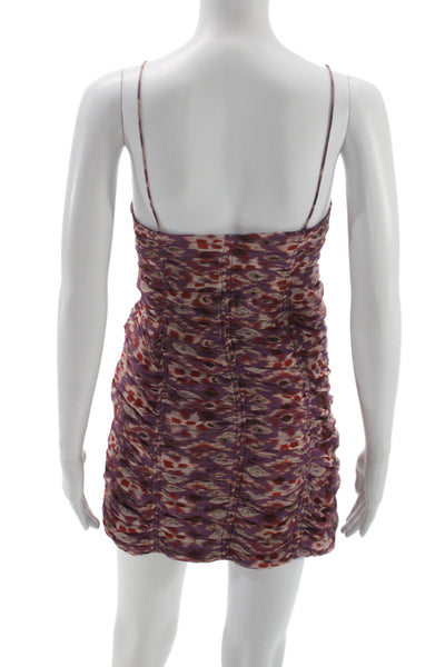 Zara Women Bodycon Mini Dress Purple Knee Length Zip 100% Polyester Size XS