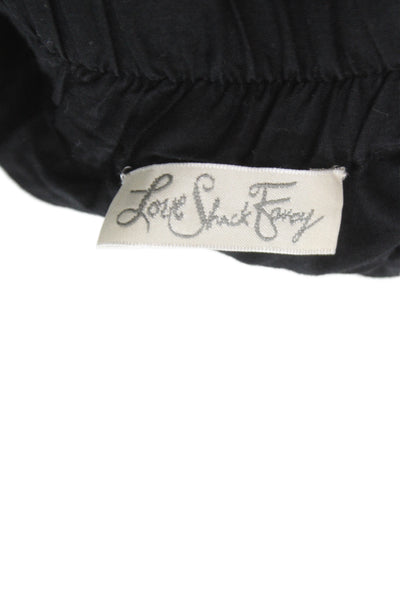 Love Shack Fancy Women Mini Pettiskirt Black 100% Cotton Size XS