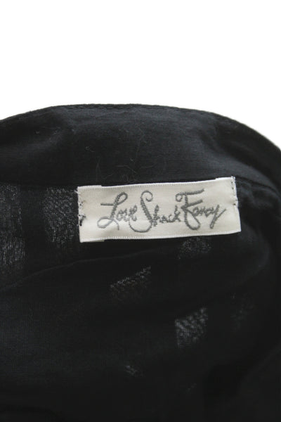 Love Shack Fancy Womens Mini Peasant Cotton Black Skirt Size 0