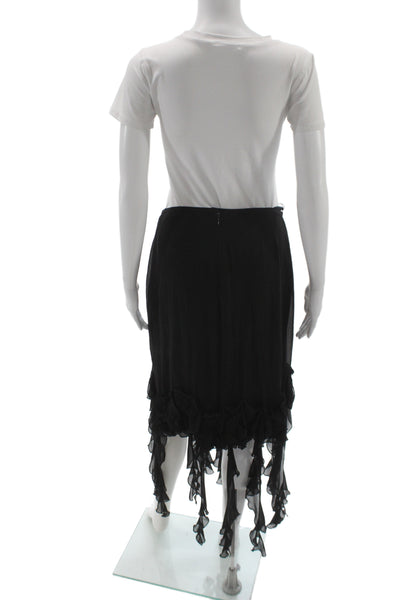 Tadashi Womens Black Silk Knee Length Skirt Size 10
