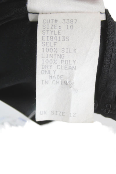 Tadashi Womens Black Silk Knee Length Skirt Size 10