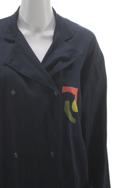 Marimekko Mens Basic Jacket Blue Graphic Print Cotton Size M