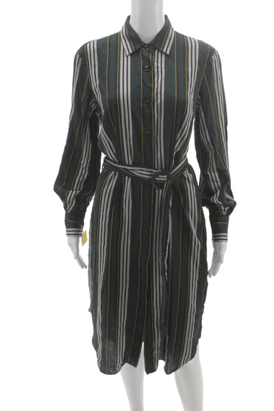 Bagutta Womens Black Collared Shirt Dress Long Sleeve Modal Full Length Size 40