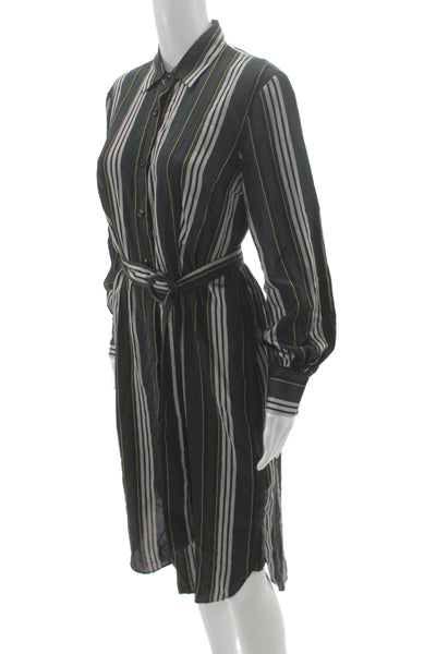Bagutta Womens Black Collared Shirt Dress Long Sleeve Modal Full Length Size 40