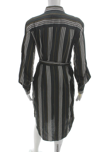 Bagutta Womens Black Collared Shirt Dress Long Sleeve Modal Full Length Size 40