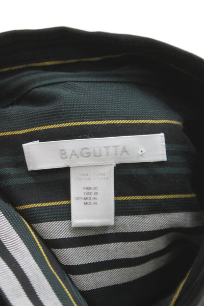 Bagutta Womens Black Collared Shirt Dress Long Sleeve Modal Full Length Size 40